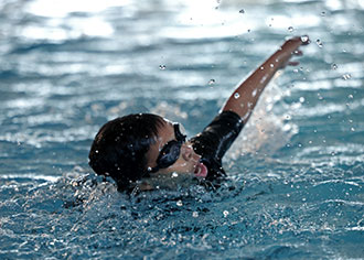 Student working in class